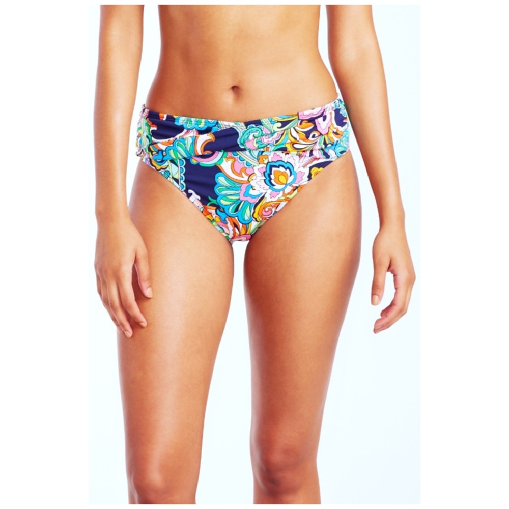 VINTAGE Tommy Bahama : size S : rainbow paisley high waist hipster bikini bottom